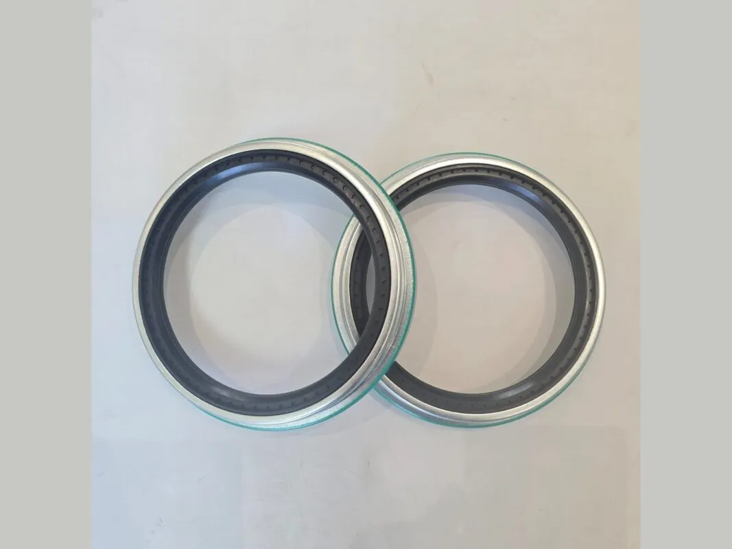 Phớt SKF: hai phớt vỏ thép lồng nhau trên nền xám