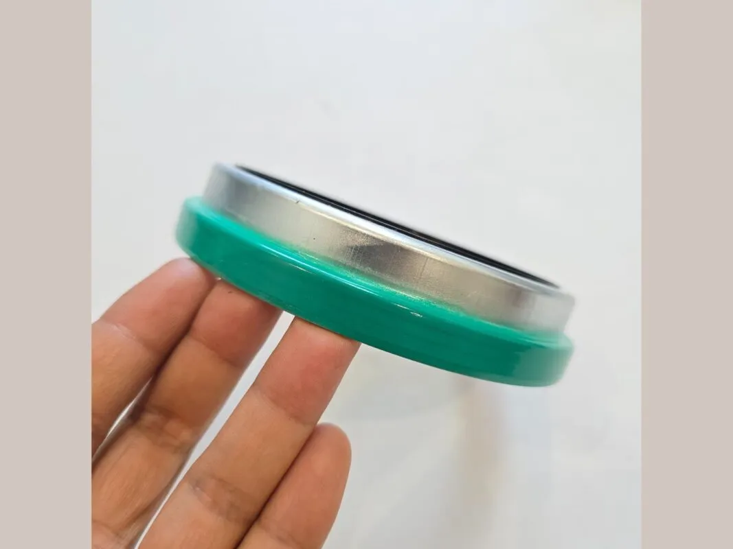 Phớt SKF: tay cầm phớt vỏ thép viền xanh nhìn nghiêng