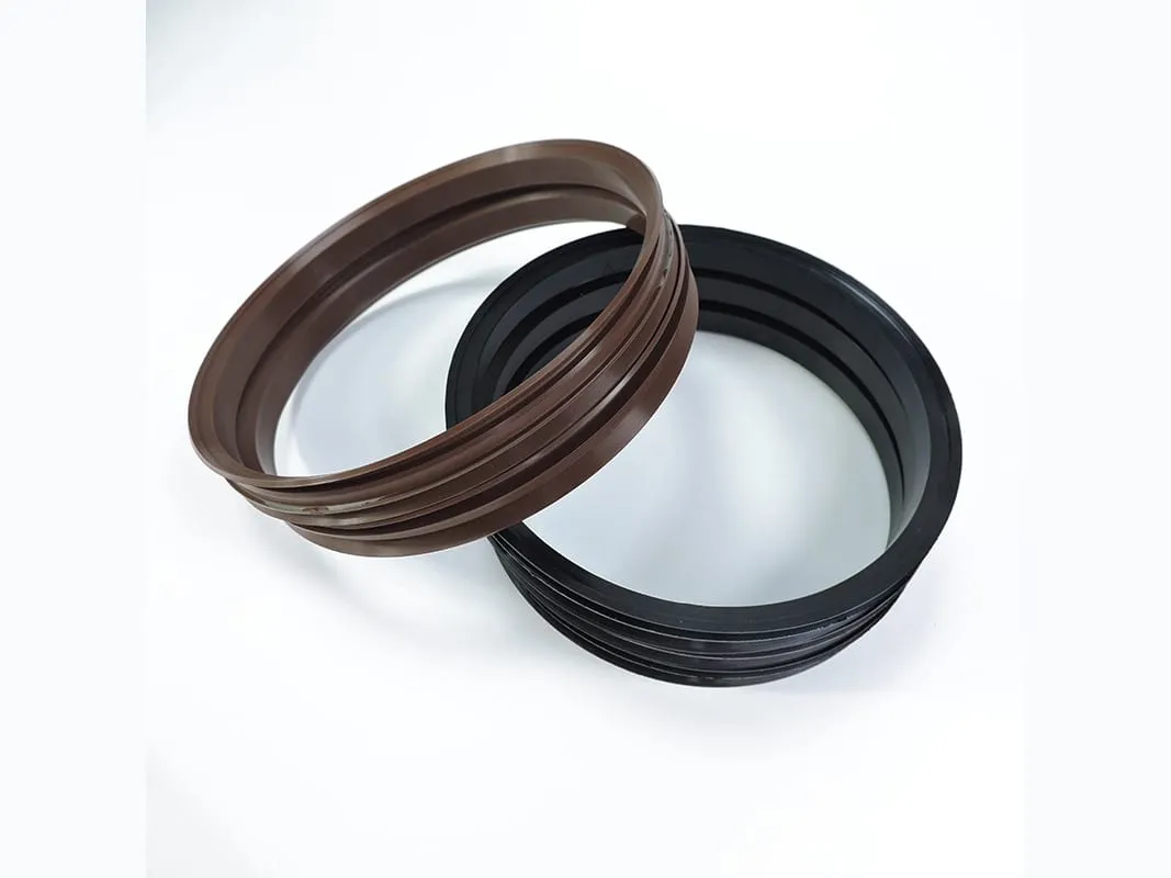 Phớt V-ring VA: phớt V-ring Viton nâu cỡ lớn cạnh chiếc NBR đen