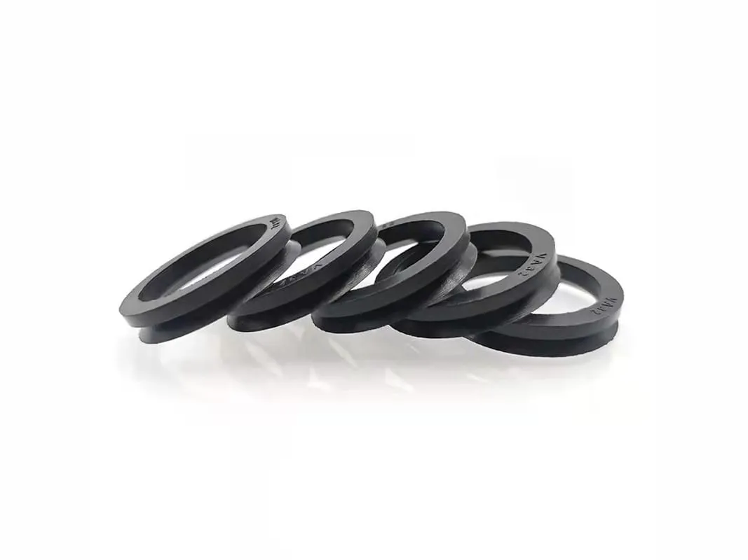 Phớt V-ring VS: dãy năm phớt V-ring đen xếp nối tiếp